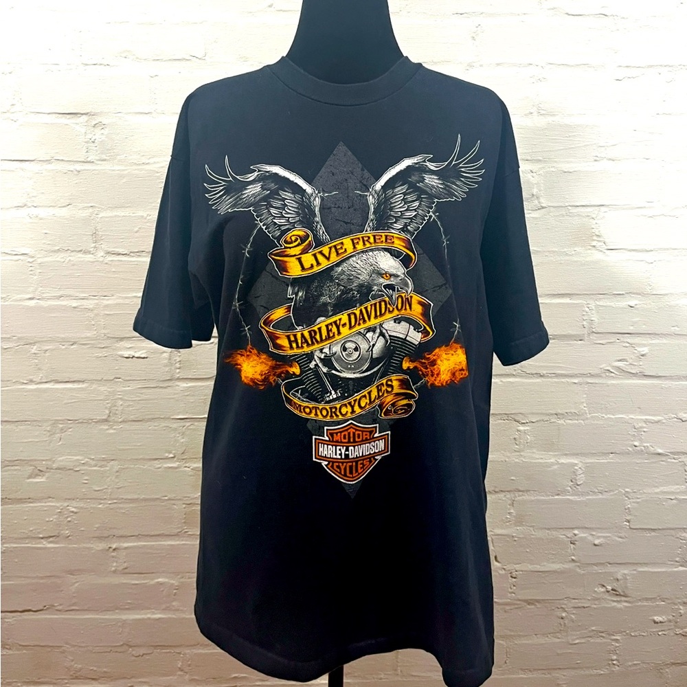 Vintage Harley Davidson XL “Live Free” T-Shirt Made in 2005. 20 years old!